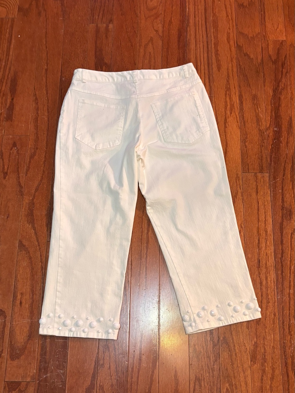 Ruby Rd. White Denim Jacket with Dome Studs Matching Pants Size 6P NWOT - Picture 13 of 15
